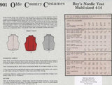 Costume Pattern - Boys vests sizes 4 - 14