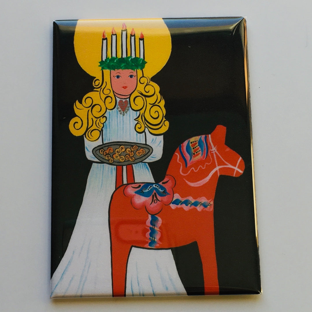 Rectangle Magnet, Lucia & Dala horse