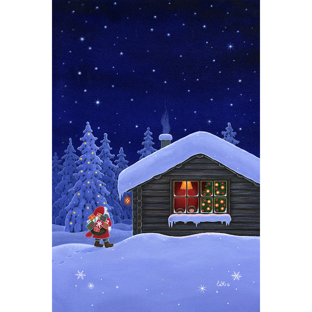 Paper Poster, Eva Melhuish Tomte delivering gifts