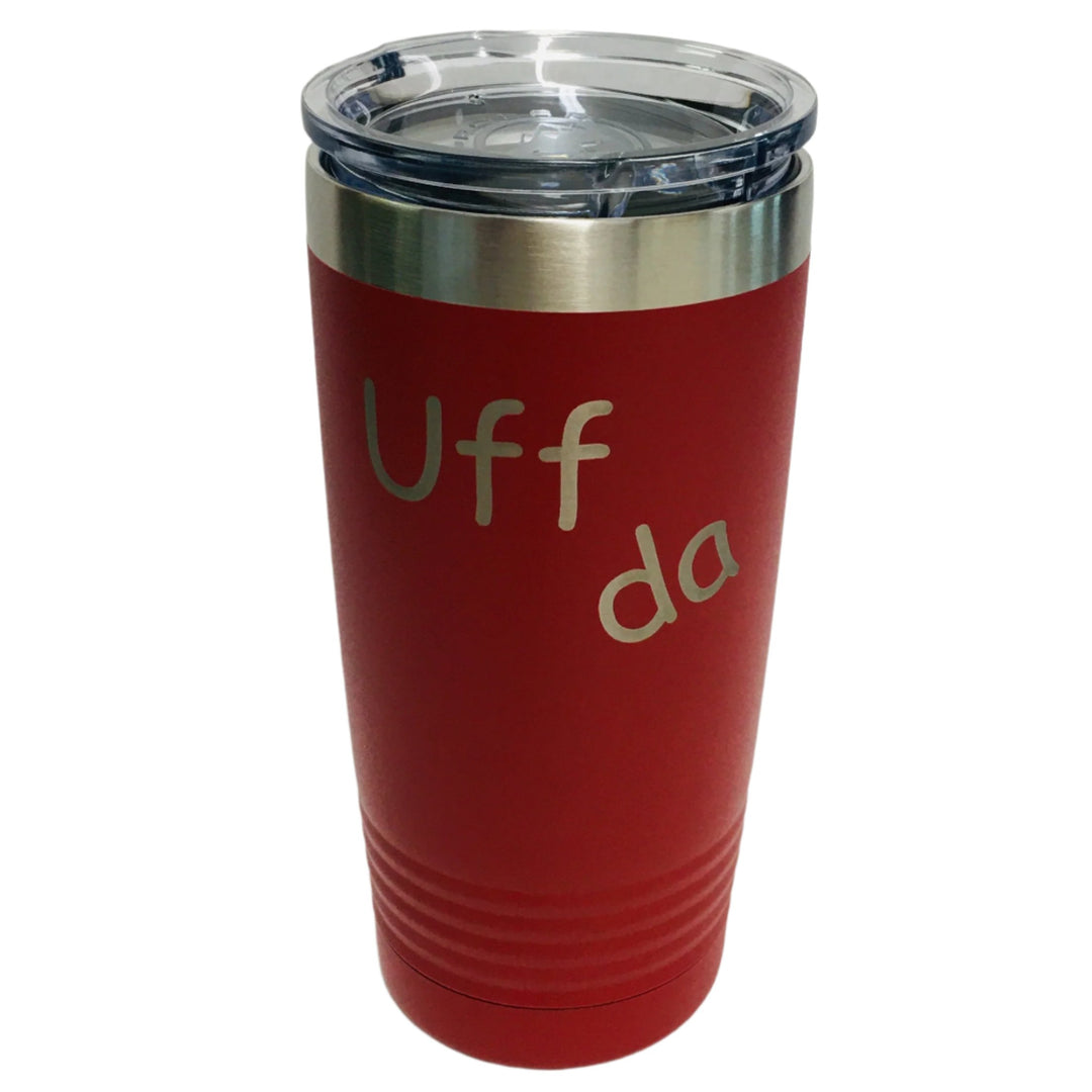 Uff da on Red 20 oz Stainless Steel hot/cold Cup