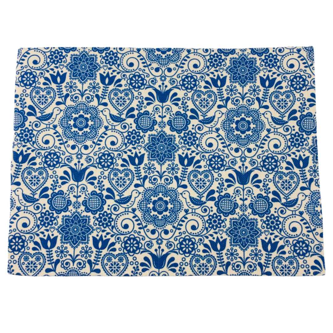 Blue Folk Art Flowers Placemat