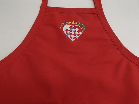 Apron - Embroidered Heart Basket