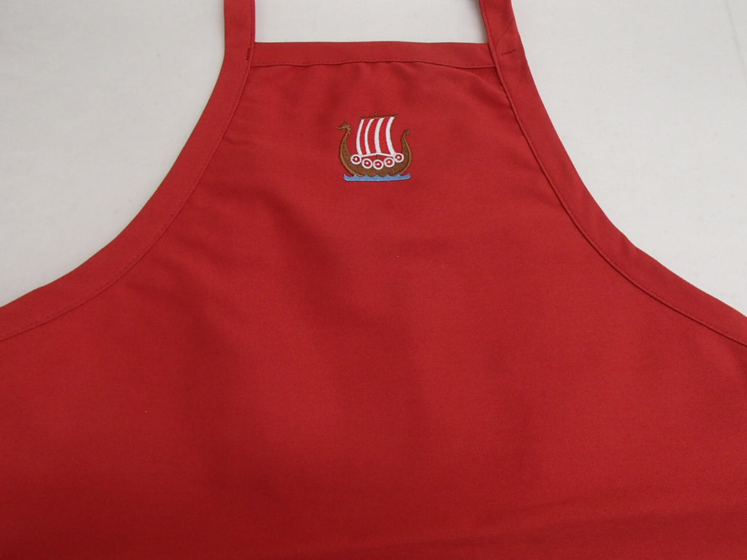 Apron - Embroidered Danish colors Viking Ship