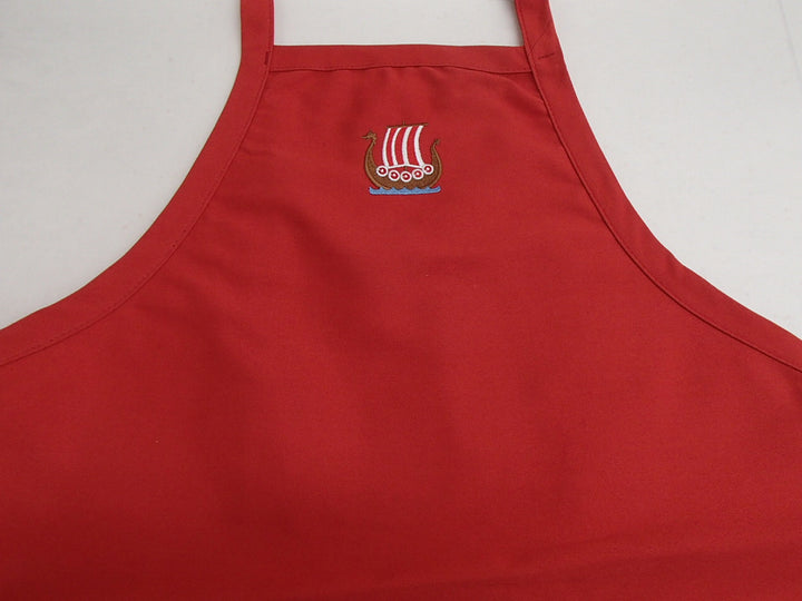 Apron - Embroidered Danish colors Viking Ship