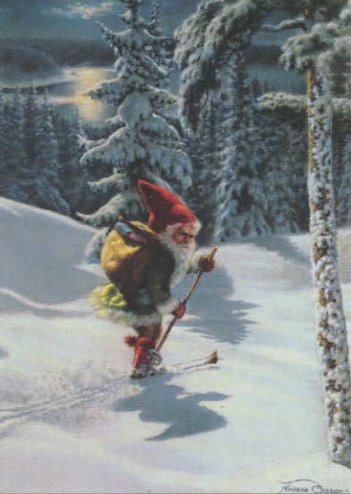 Post card, Anders Olsson Tomte Skier