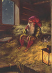 Post card, Anders Olsson Tomte in the Hay