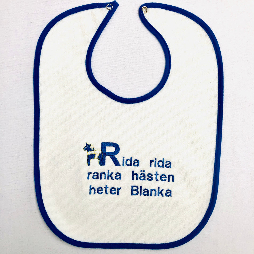 Baby Bib, Rida Rida Ranka on Blue