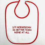 Baby Bib, 1/2 Norwegian on Red