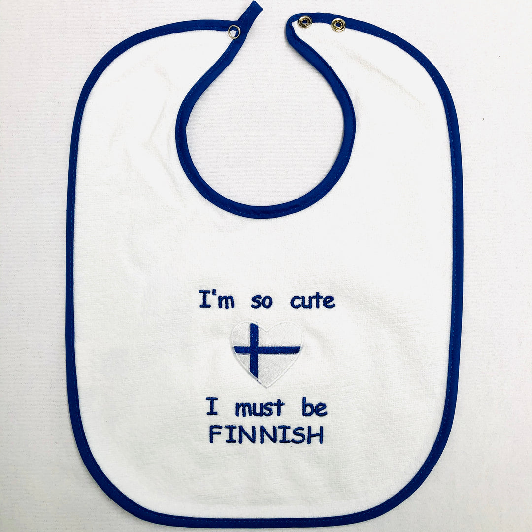 Baby Bib, I'm So Cute Finnish on Royal