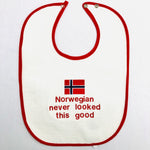 Baby Bib, Norwegian never looked this good on Red