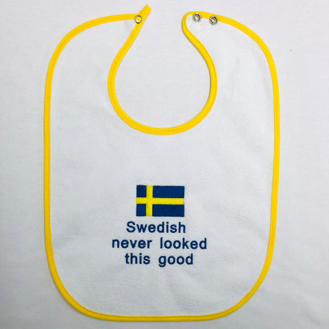 Baby Bib, Swedish never looked this good on Yellow