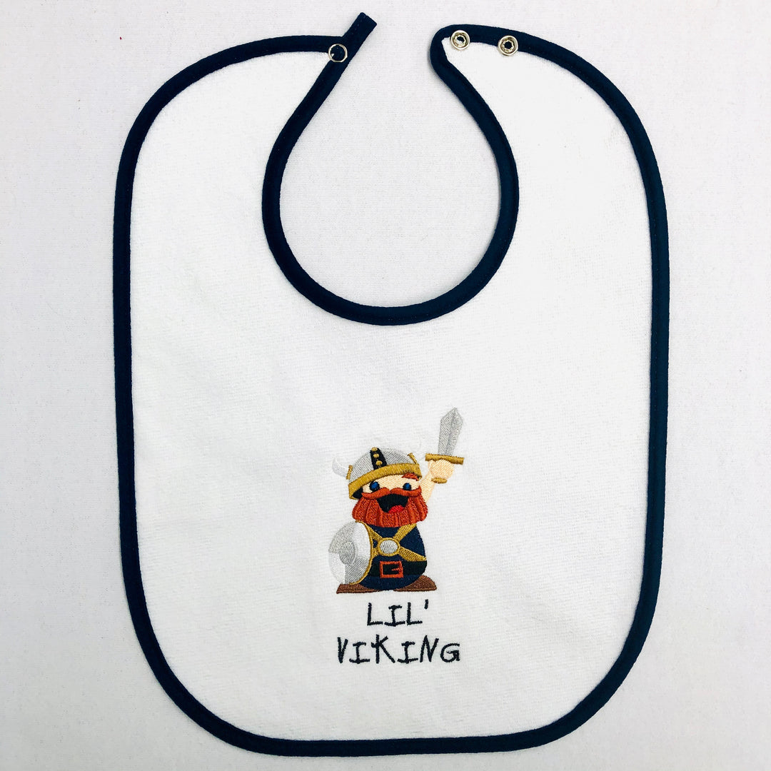 Baby Bib, Lil' Viking on Navy