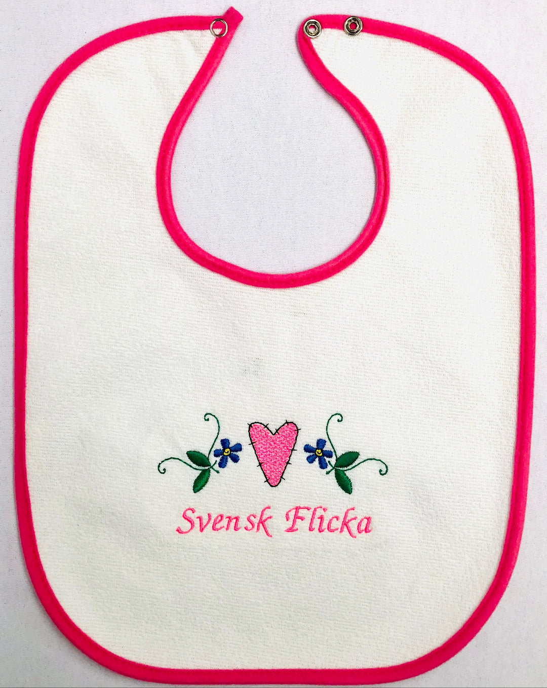 Baby Bib, Svensk Flicka on Pink