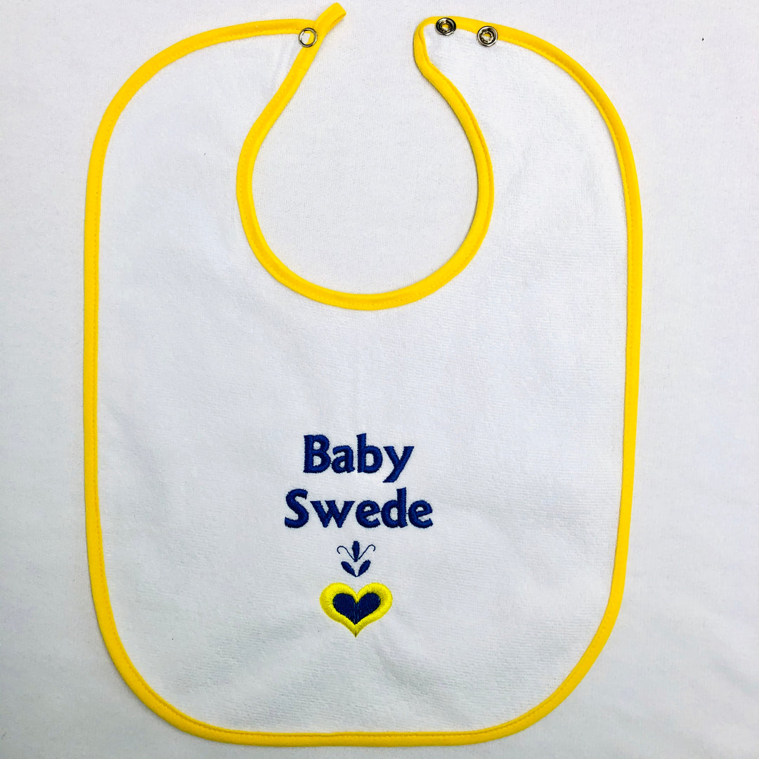 Baby Bib, Baby Swede on Yellow