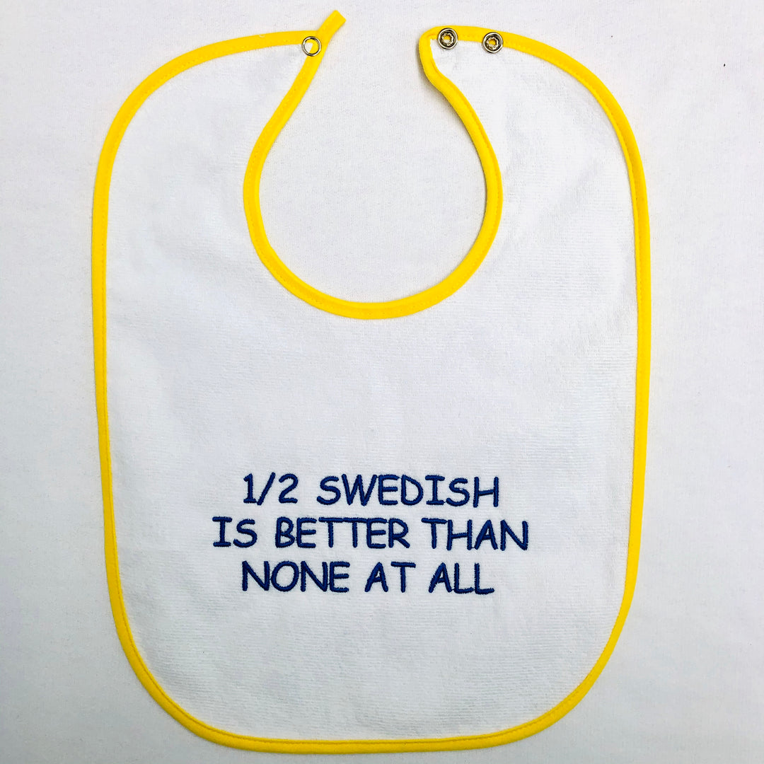 Baby Bib, 1/2 Swedish on Royal