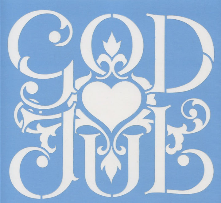 God Jul Scroll Stencil