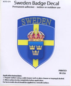 Sweden Crest & Flag Decal