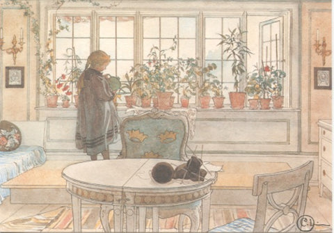 Post card, Carl Larsson Flower Window