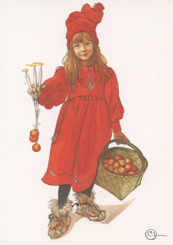 Post card, Carl Larsson Iduna Apple Girl