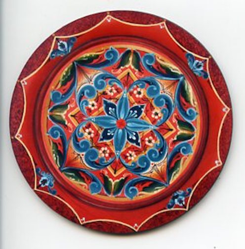 Lise Lorentzen rosemaling neoprene coaster