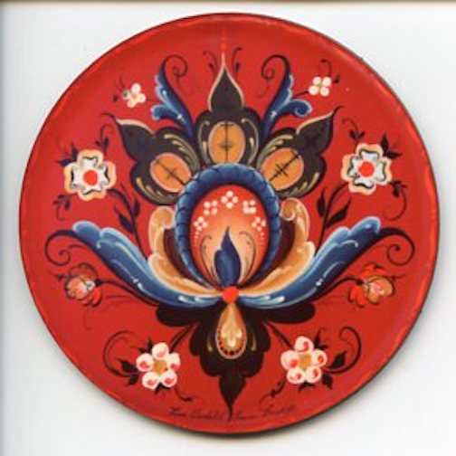 Lise Lorentzen rosemaling neoprene coaster