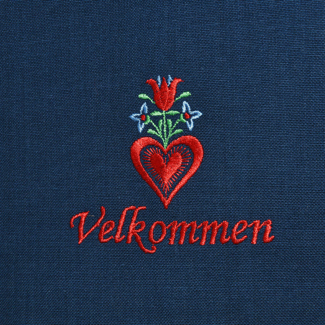 Dish Towel - Velkommen Heart on Navy