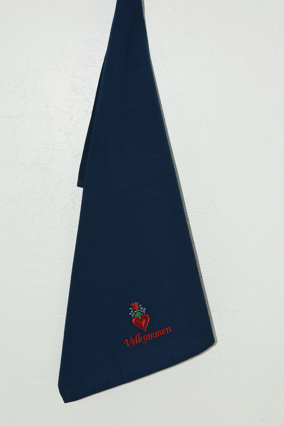 Dish Towel - Velkommen Heart on Navy