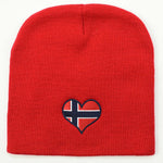 Knit beanie hat - Norway heart