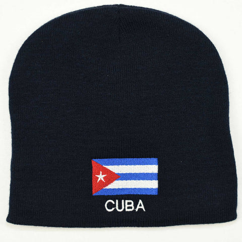 Knit beanie hat - Cuba flag