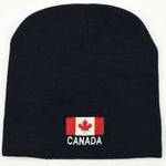 Knit beanie hat - Canada flag
