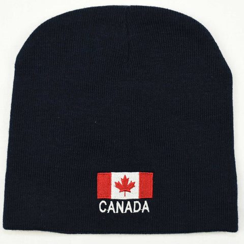 Knit beanie hat - Canada flag
