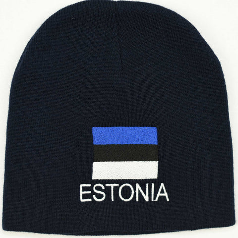 Knit beanie hat - Estonia flag