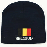 Knit beanie hat - Belgium flag