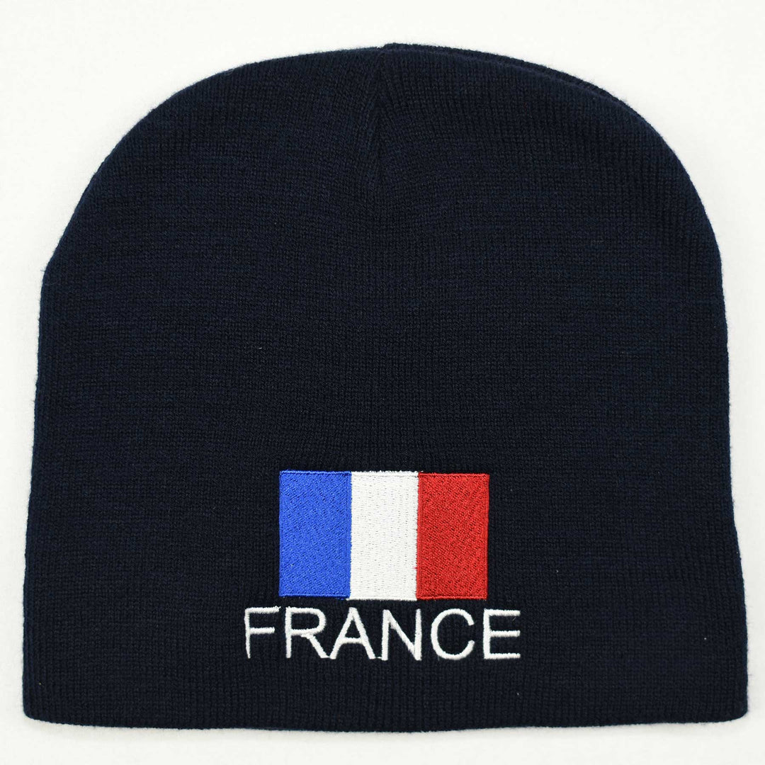 Knit beanie hat - France flag