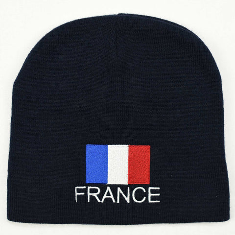 Knit beanie hat - France flag