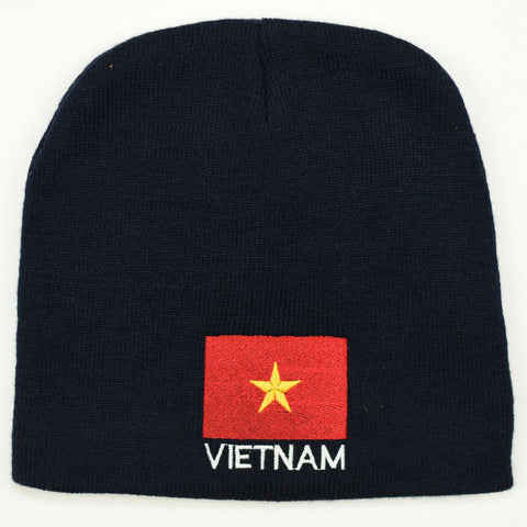 Knit beanie hat - Vietnam flag