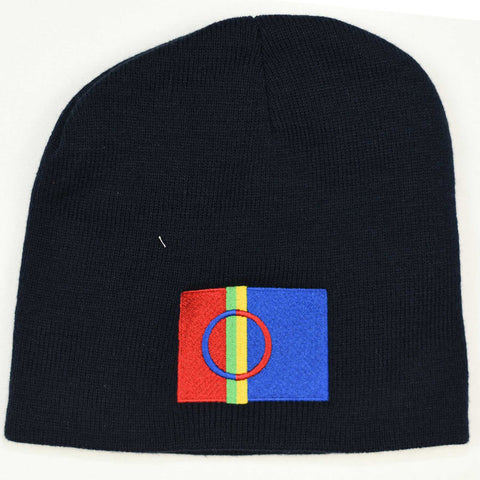 Knit beanie hat - Sami Lappland flag