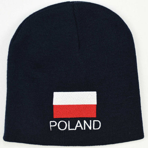 Knit beanie hat - Poland flag