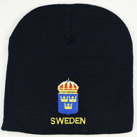 Knit beanie hat - Sweden crest