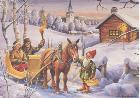 Post card, Erik Forsman Sleigh