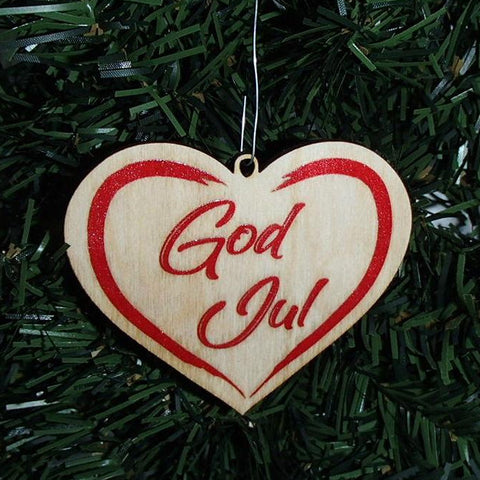 God Jul Heart ornament