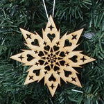 Baltic birch ornament - Star with hearts