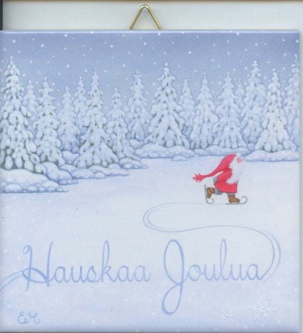 6" Ceramic Tile, Eva Melhuish Hauskaa Joulua skater