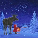 Eva Melhuish Tomte with Moose Hardboard Coaster