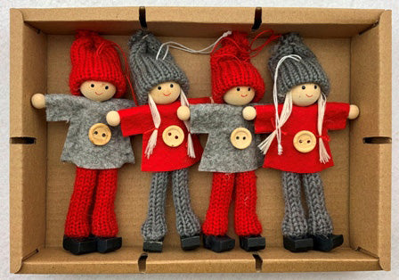 Red/Gray button gnome ornaments