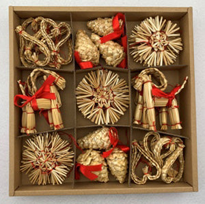 Straw ornament set - 40 pc set.