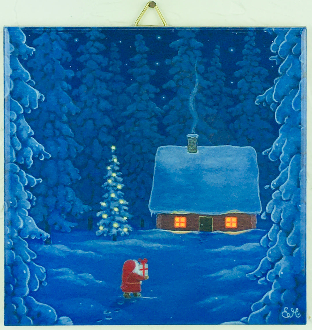 6" Ceramic Tile, Eva Melhuish Snowy cabin