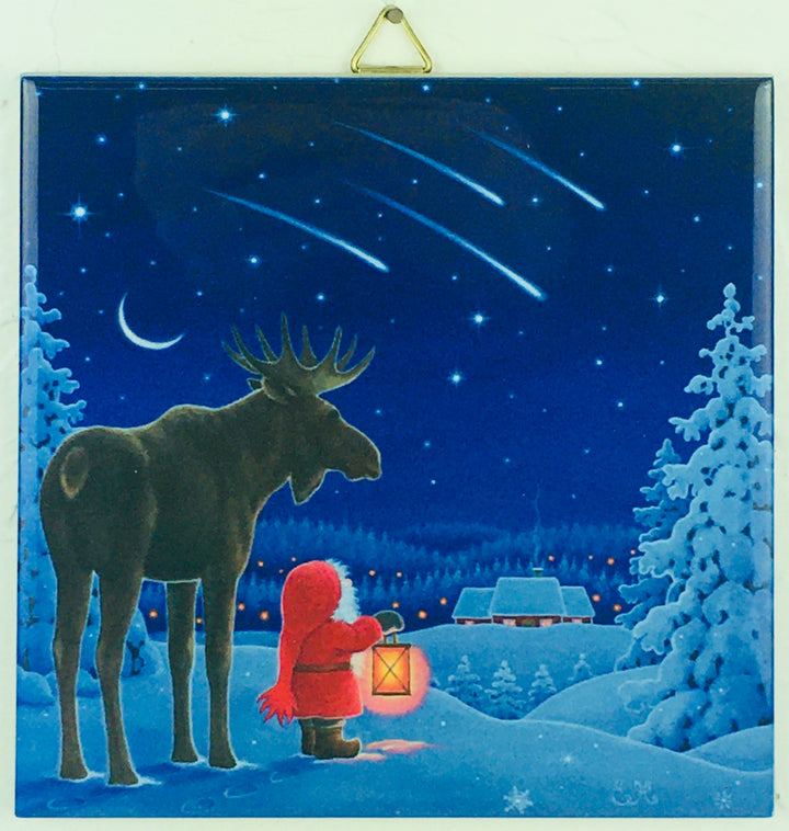 6" Ceramic Tile, Eva Melhuish Tomte & Moose