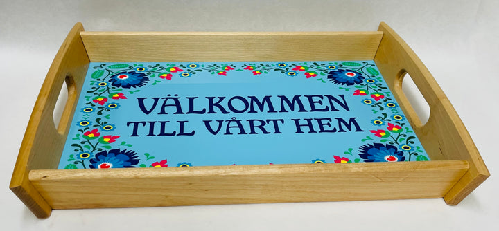 Wood Serving Tray - Välkommen till vårt hem