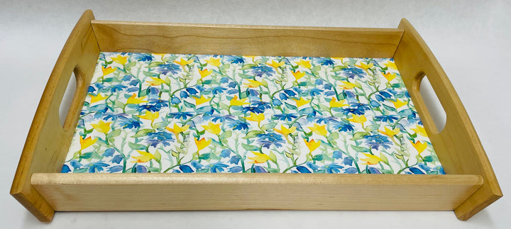 Wood Serving Tray - Swedish Flowers